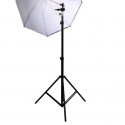 Falcon Eyes Umbrella Set Silver/White 152 cm incl. tripod and bracket