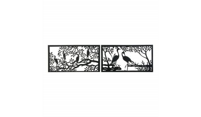 Decorative Figure DKD Home Decor 96 x 1 x 50 cm Black Birds (2 Units)