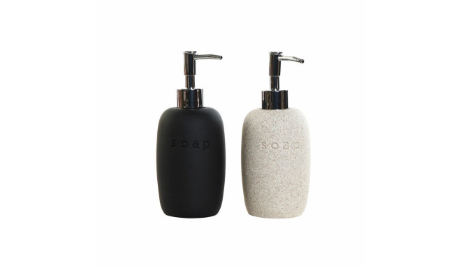 Soap Dispenser DKD Home Decor PVC Stoneware Scandinavian 8 x 8 x 18 cm (2 Units)