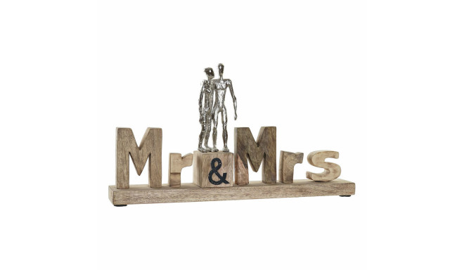 Декоративная фигура DKD Home Decor Mr & Mrs Серебристый Алюминий (51 x 7,5 x 28 cm)