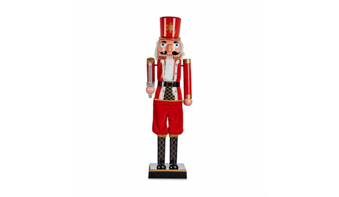 Decorative Figure Red Black Nutcracker 10 x 37 x 9 cm Plastic