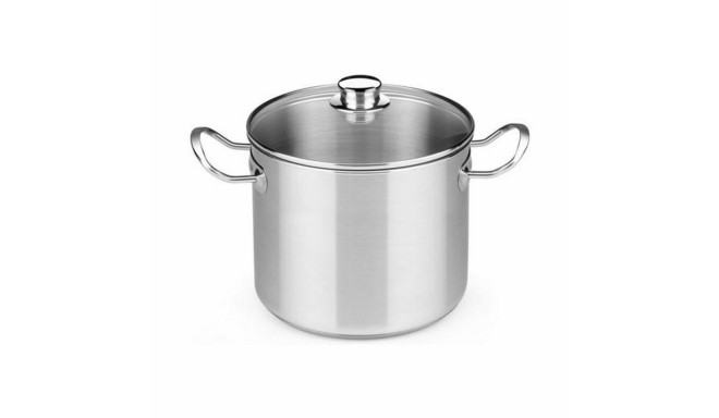 Pot with Glass Lid BRA D219485 6,5 L Stainless steel Steel Metal Stainless steel 18/10