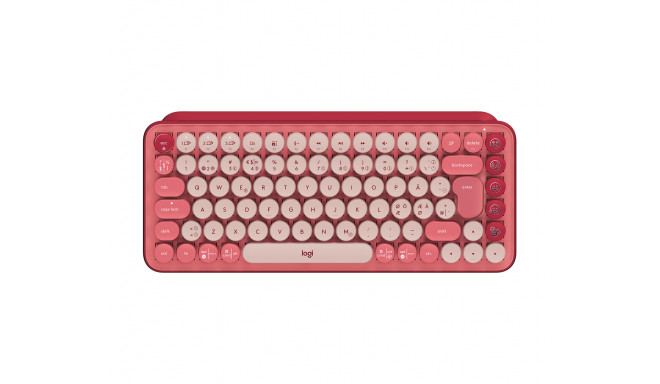 Klaviatuur Logitech POP Keys Wireless Mechanical Keyboard With Emoji Keys - Heartbreaker Rose/roosa 