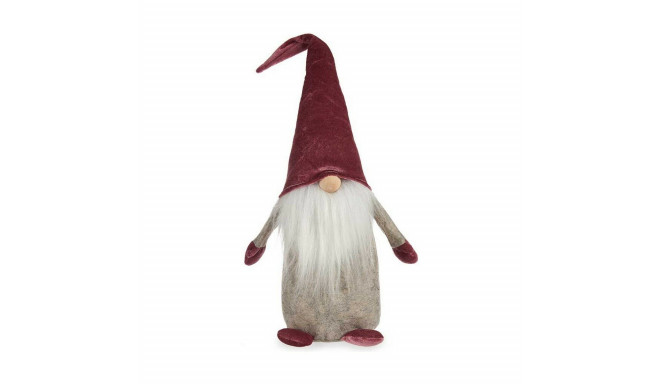 Decorative Figure Gnome Grey Maroon White Wood Sand 14 x 48 x 17,5 cm