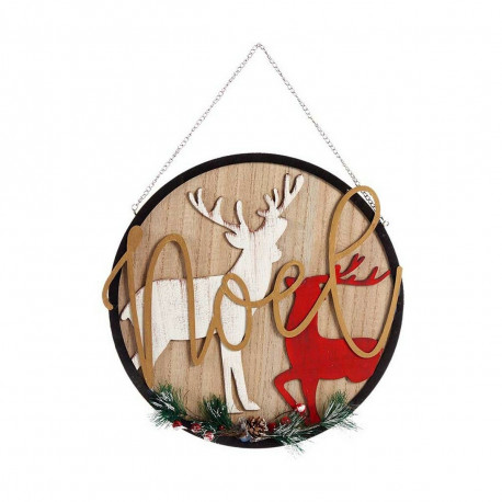 Christmas bauble Krist+ HLS21024-1 Noel White Black Red Reindeer 29 x 1 x 29 cm