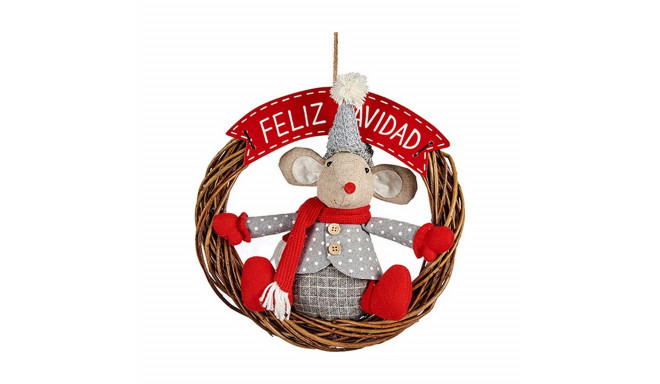 Christmas bauble Krist+ FG03-RG1124B-R White Red Grey Cream Mouse 33 x 12 x 33 cm
