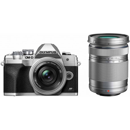 Olympus OM-D E-M10 Mark IV + 14-42mm + 40-150mm, silver/silver