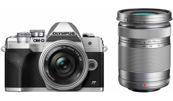 Olympus OM-D E-M10 Mark IV + 14-42mm + 40-150mm, silver/silver