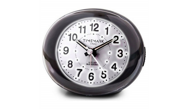 Analogue Alarm Clock Timemark Black LED Light Silent Snooze Night mode 9 x 9 x 5,5 cm (9 x 9 x 5,5 c