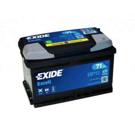 Aku Exide Excell 71Ah 670A 278x175x175 -+
