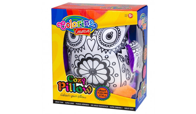 COLORINO CREATIVE Owl pillow for coloring, 91312PTR