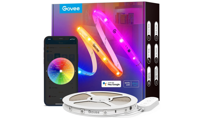 Govee RGBIC Wi-Fi + Bluetooth LED Strip Lights With Protective Coating Smart strip light White Wi-Fi