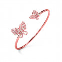 Bracelet Folli Follie Butterflies Sterling silver (Ø 55 mm) (Pink)