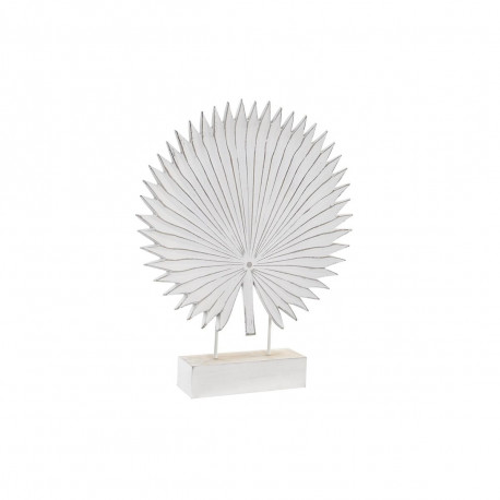 Dekoratīvās figūriņas DKD Home Decor 36 x 7 x 46 cm Balts Tropiskais Augu lapa