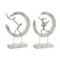 Decorative Figure DKD Home Decor Silver Aluminium White Mango wood Modern (32,5 x 10 x 47 cm) (2 Uni