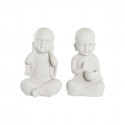 Decorative Figure DKD Home Decor Aged finish White Monk Oriental Magnesium (25,5 x 19 x 39 cm) (2 Un