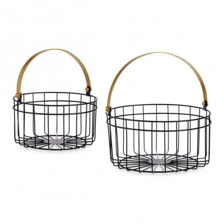 Basket set Gift Decor JY19150GB JY19150GB Black Golden Metal