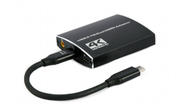 Adapter USB-C do 2xHDMI 4Kx2K audio