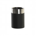 Toothbrush Holder DKD Home Decor Silver Black Stainless steel Resin (7 x 7 x 10,5 cm)