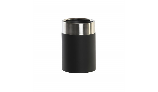 Toothbrush Holder DKD Home Decor Black Silver Resin Stainless steel 7 x 7 x 10,5 cm (12 Units)