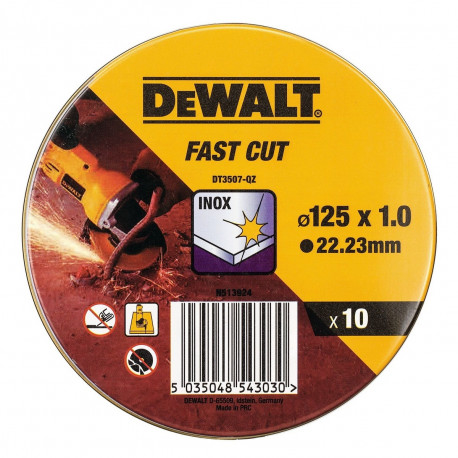 Lõikeketas Dewalt Fast Cut dt3507-qz 10 Ühikut 115 x 1 x 22,23 mm