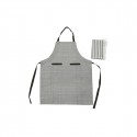 Apron with Pocket DKD Home Decor Grey Cotton White Green (70 x 1 x 85 cm)