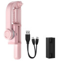Baseus selfie stick telescopic retractable selfie stick tripod with bluetooth remote control pink (S