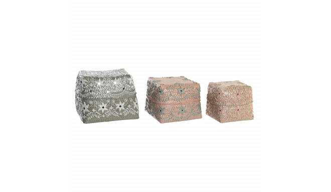 Dekoratiivsete karpide komplekt DKD Home Decor Mitmevärviline Bambus Boho (3 Tükid, osad)
