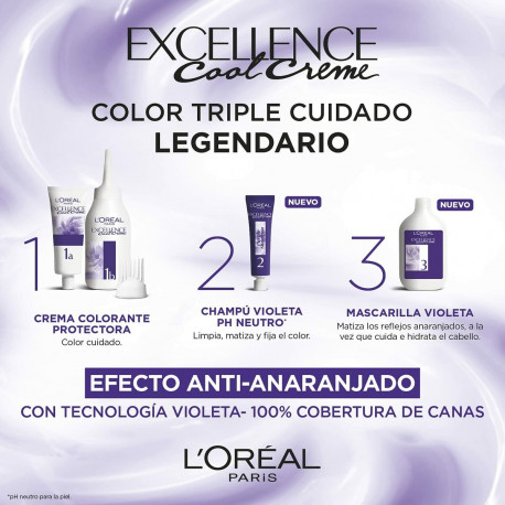 Püsivärvikreem L'Oreal Make Up Excellence Tuhkblond 7,11 Intensiivne Nº 7,11-Rubio Ceniza Intenso 19