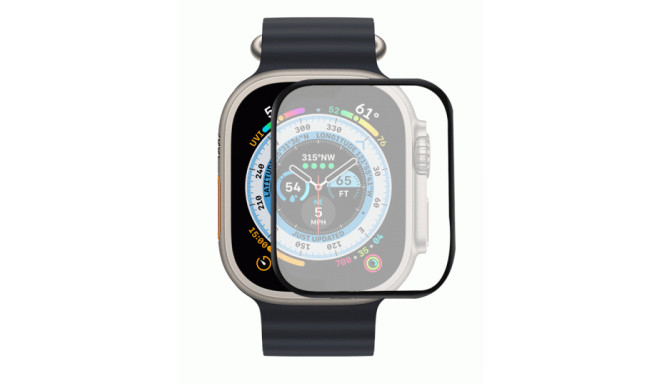 Fusion Nano 9H aizsargstikls pilnam ekrānam Apple Watch Ultra 49mm melns
