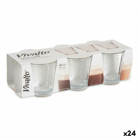 Klaaside komplekt Vivalto 3503/WH6 3503/WH6 Läbipaistev Klaas 90 ml (24 Ühikut)