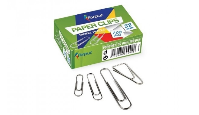 Clips Forpus, white metal, 32mm circular (100) 1104-002