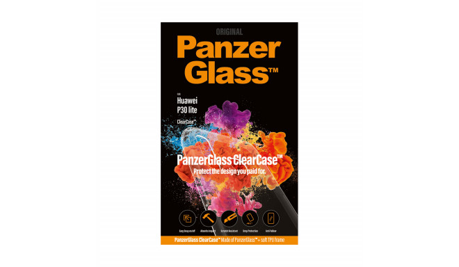 Kaitseümbris ClearCase, Huawei P30 lite, klaasist tagaküljega, läbipaistev, PanzerGlass