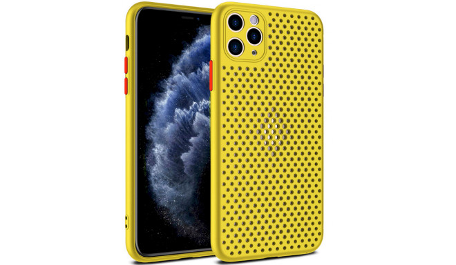 Fusion Breathe Case Silikona Aizsargapvalks Priekš Apple iPhone 12 Mini Dzeltens