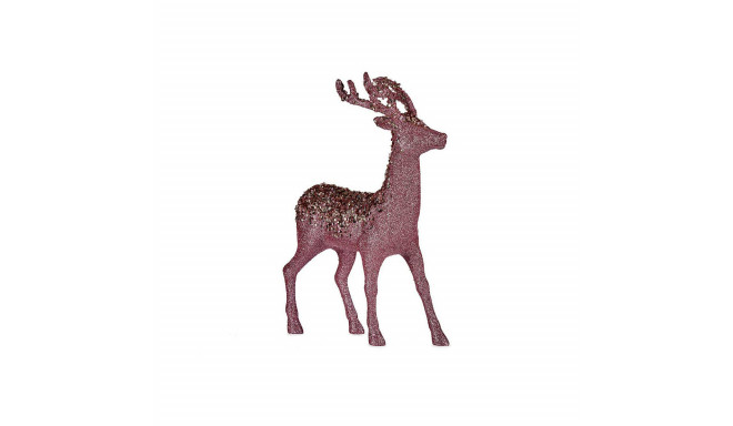 Decoration Medium Reindeer Pink Golden Plastic (15 x 45 x 30 cm)