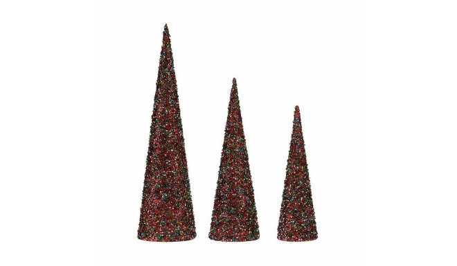 Christmas bauble Krist+ Blue Fuchsia Sequins Christmas 16,5 x 60 x 16,5 cm Cones 3 Pieces