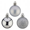 Christmas Baubles Ø 4 cm 12 Units Silver PVC