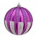 Christmas Baubles Ø 10 cm 6 Units Silver Purple PVC