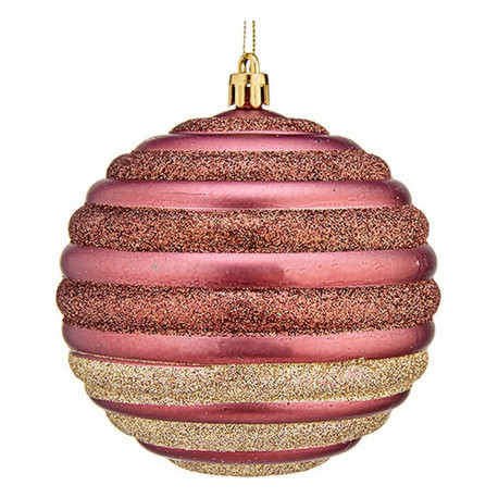 Christmas Bauble Krist+ 00872 00872 Pink Plastic Ø 10 cm 6 Units