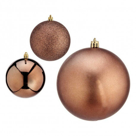 Christmas Baubles Krist+ 00781 00781 Brown Plastic Ø 10 cm 6 Units