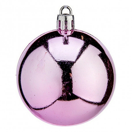 Christmas Baubles Krist+ K1912477-4 K1912477-4 Pink Plastic Ø 6 cm 24 Units