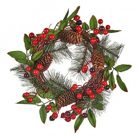 Advent wreathe Krist+ Brown Red Green Plastic 30 x 10 x 30 cm