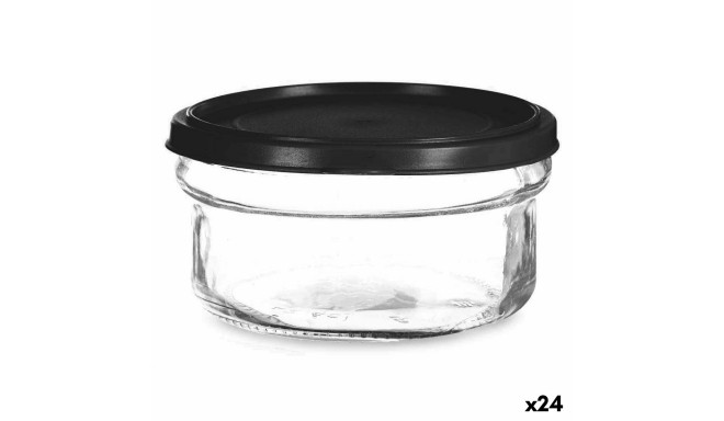 Apaļa Pusdienu Kastīte ar Vāku Melns Caurspīdīgs Plastmasa Stikls 12 x 6 x 12 cm 415 ml