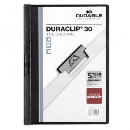 Dokumendimapp Durable DURACLIP 30 A4 Must A4 25 Tükid, osad
