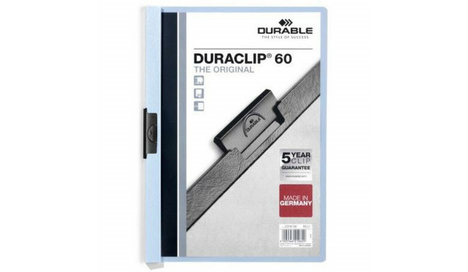 Document Folder Durable Duraclip 60 Blue Transparent A4 25 Pieces