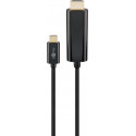 USB-C - HDMI kaabel 1.8m, 4K@60Hz, must, sobib Macidele/PC
