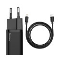 Baseus Super Si 1C fast charger USB Type C 20W Power Delivery + USB cable Type C - Lightning 1m blac