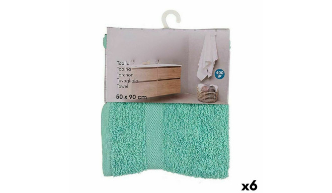 Bath towel 50 x 90 cm Turquoise (6 Units)