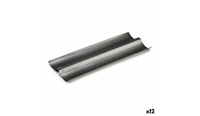 Bagettivorm Kinvara CK62863-21 CK62863-21 Tumehall Metall Süsinikteras 16 x 2,5 x 38 cm Leib (12 Ühi