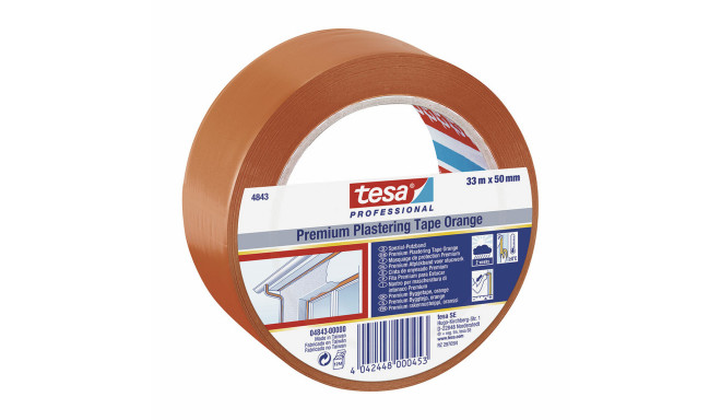 Isoleerteip TESA Revoco Premium 4843 Oranž Naturaalne kumm PVC (33 m x 50 mm)